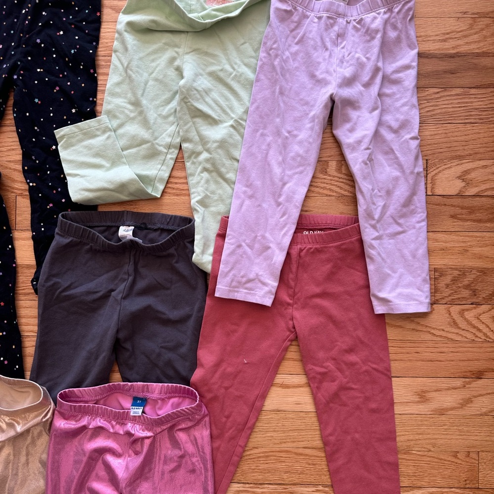 11 Kids Assorted Color Leggings Set bundle - Picture 5 of 7